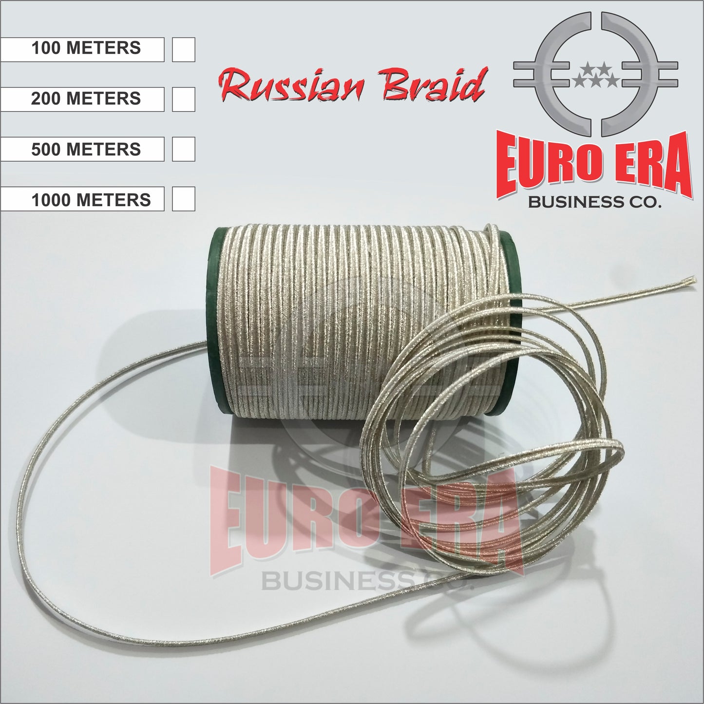 1000 Meter Silver Mylar Russian Braid 4MM Width