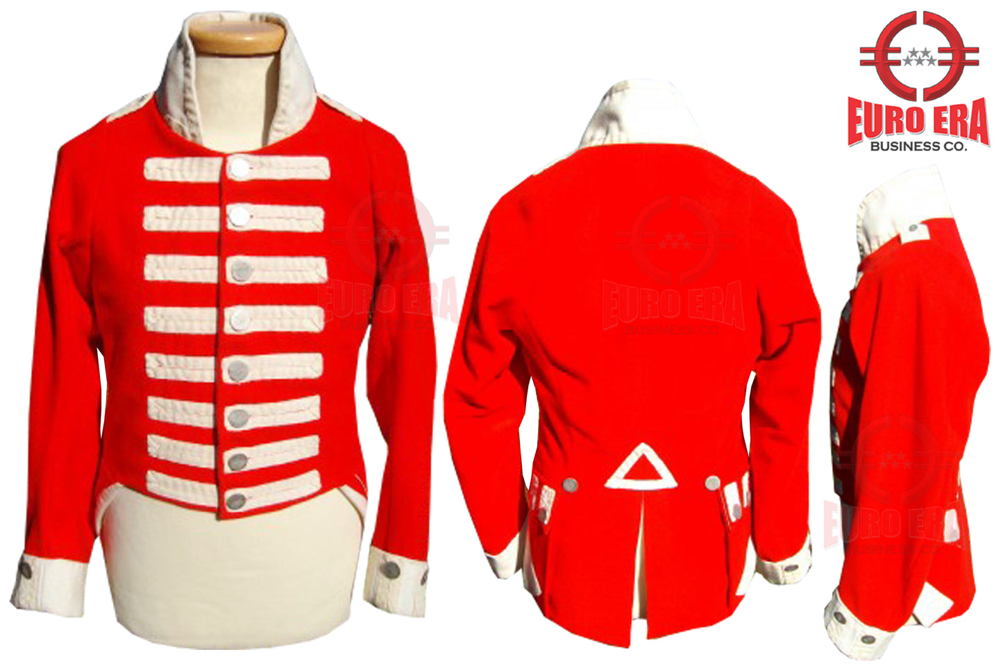 Napoleonic 18th Century British Military Officer Red Coatee Jacket