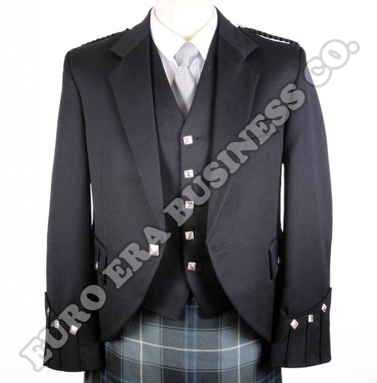 New Men Argyll Kilt Jacket and waistcoat 100% Wool