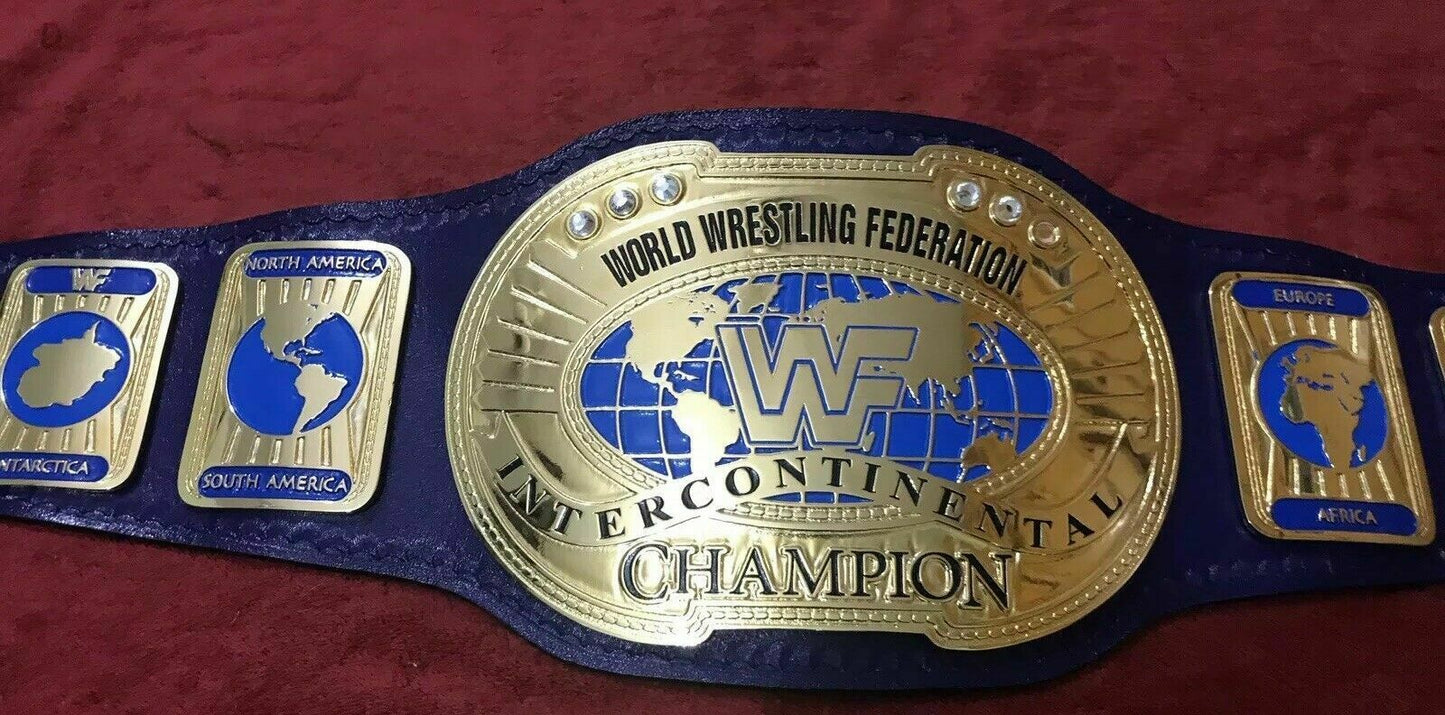 Custom WWF Intercontinental Wrestling championship belt 2mm 4mm brass/ zinc