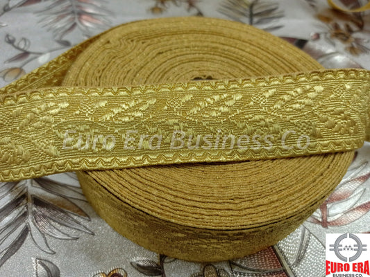 100 Meter Oak Leaf Gold Mylar Lace Trim 50mm