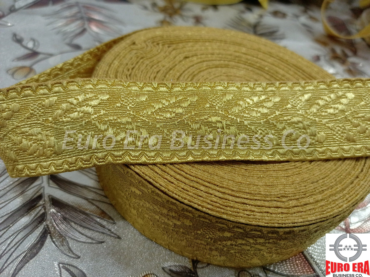 100 Meter Oak Leaf Gold Mylar Lace Trim 50mm