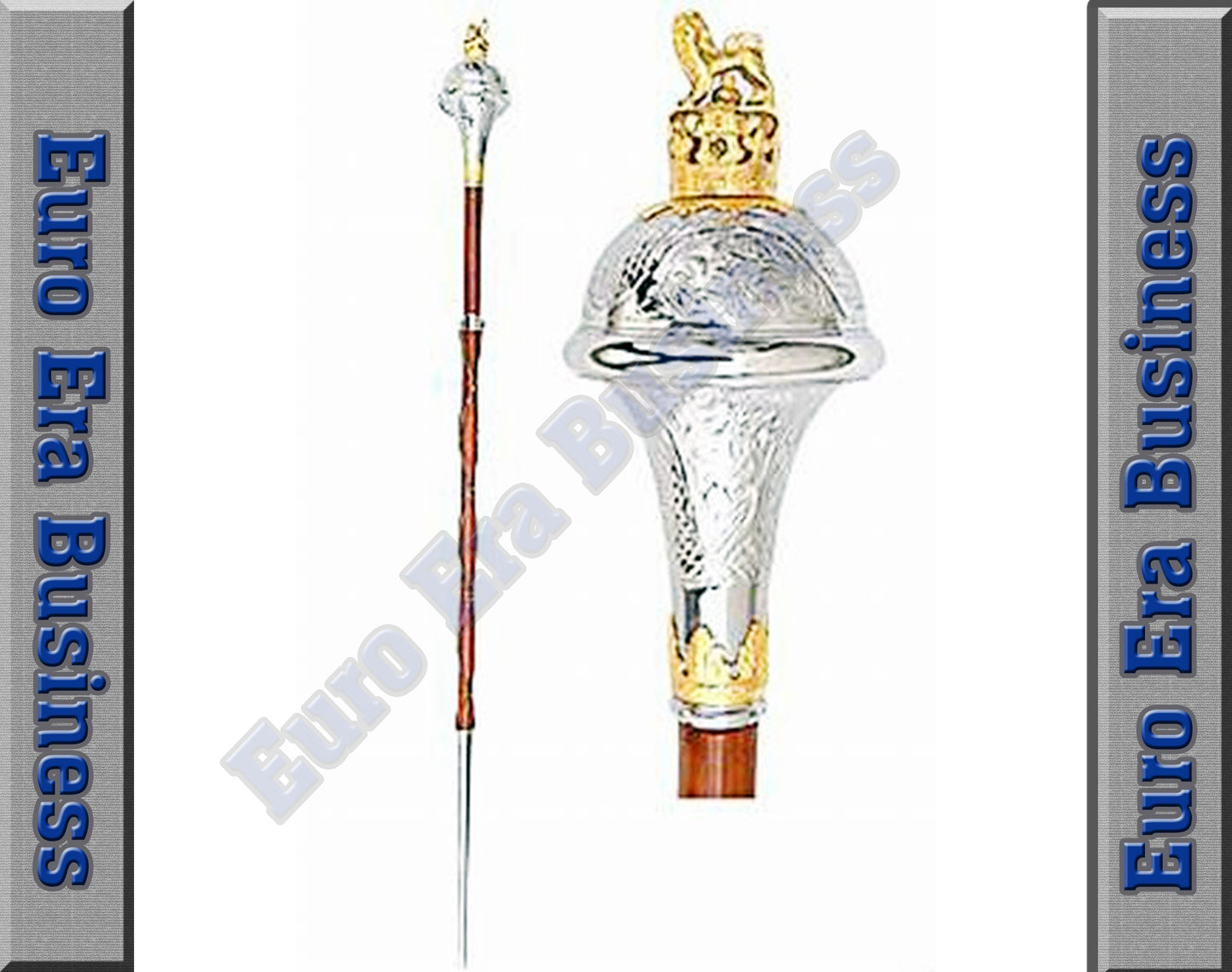 New Ceremonial Drum Major Mace Stick Chrome LION Head Size 44 to 60