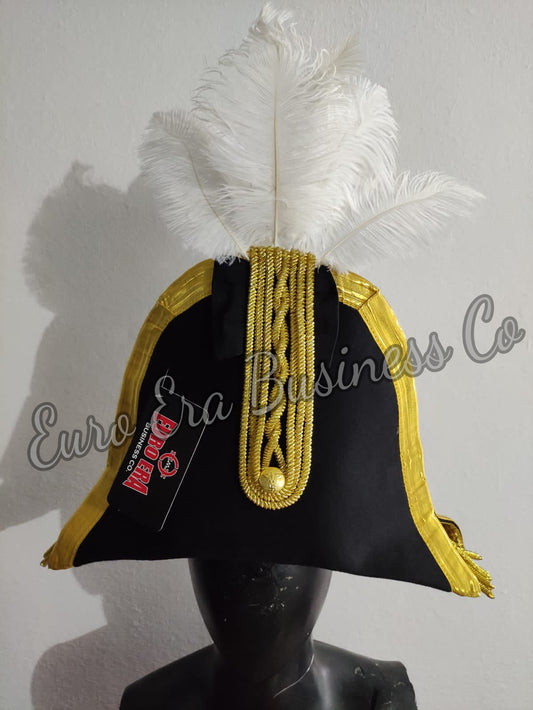 Napoleonic 17th 18th century British/Us General Senior Officers Bicorn Hat