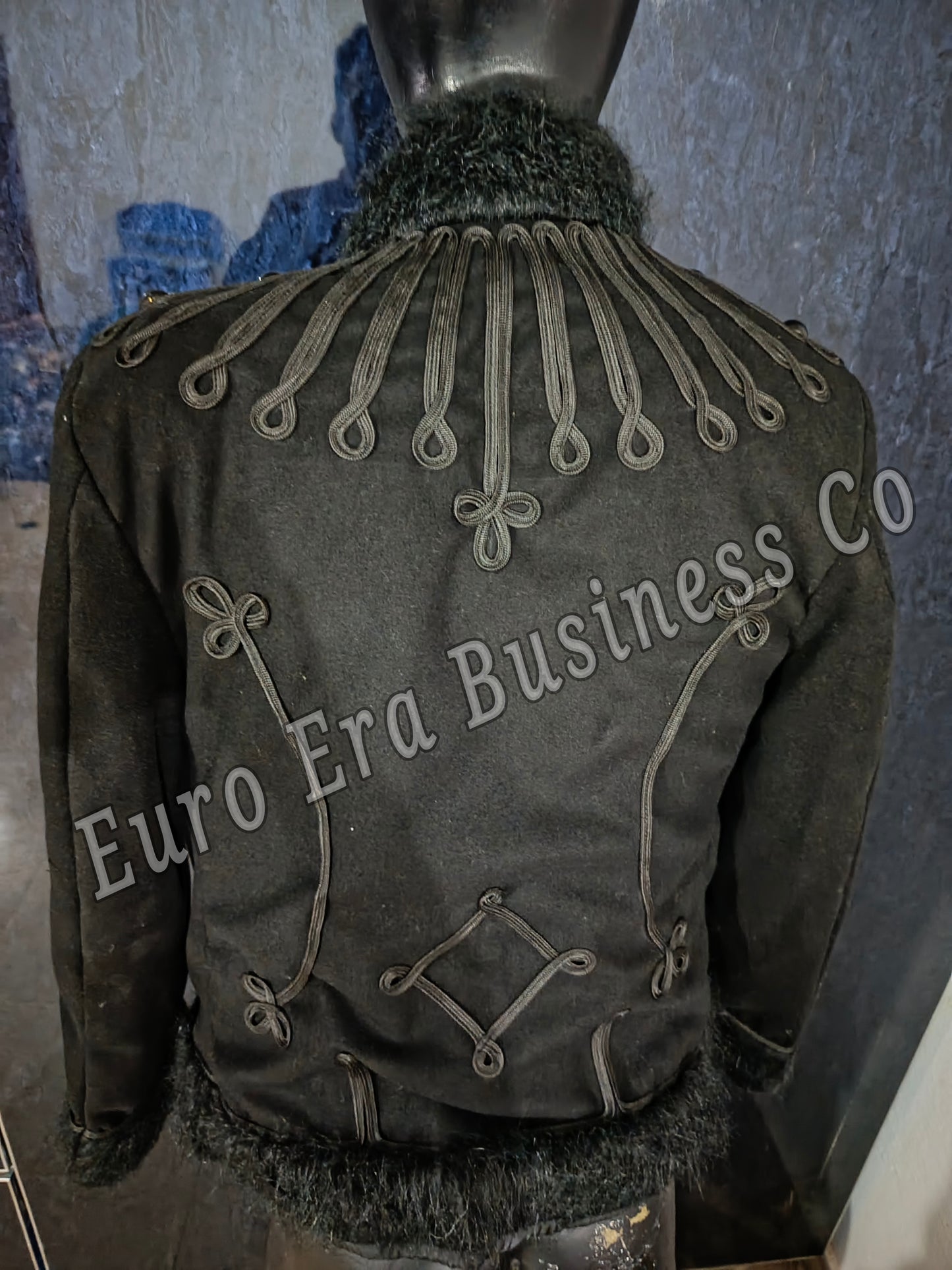 Napoleonic Brunswick of Death officer Military Hussar Pelisse Jacket