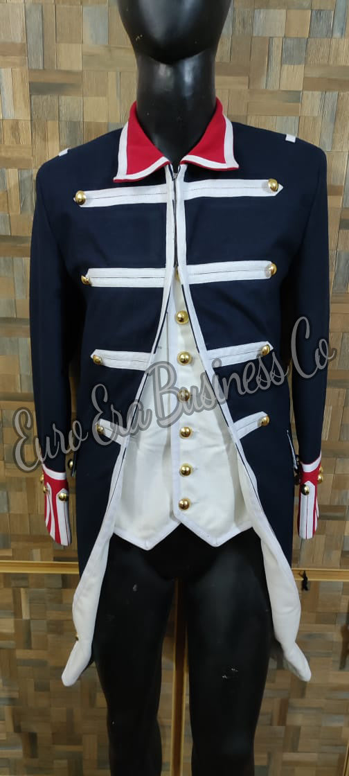 Napoleonic Regency Naval Admiral Captain Frock Coat With Waistcoat