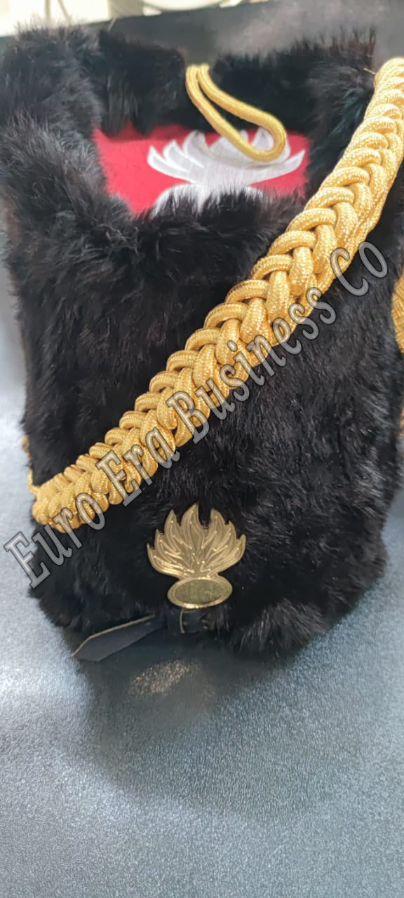 New British Grenadier Military Officer BEAR SKIN HAIR HAT WITH ACCESSORIES