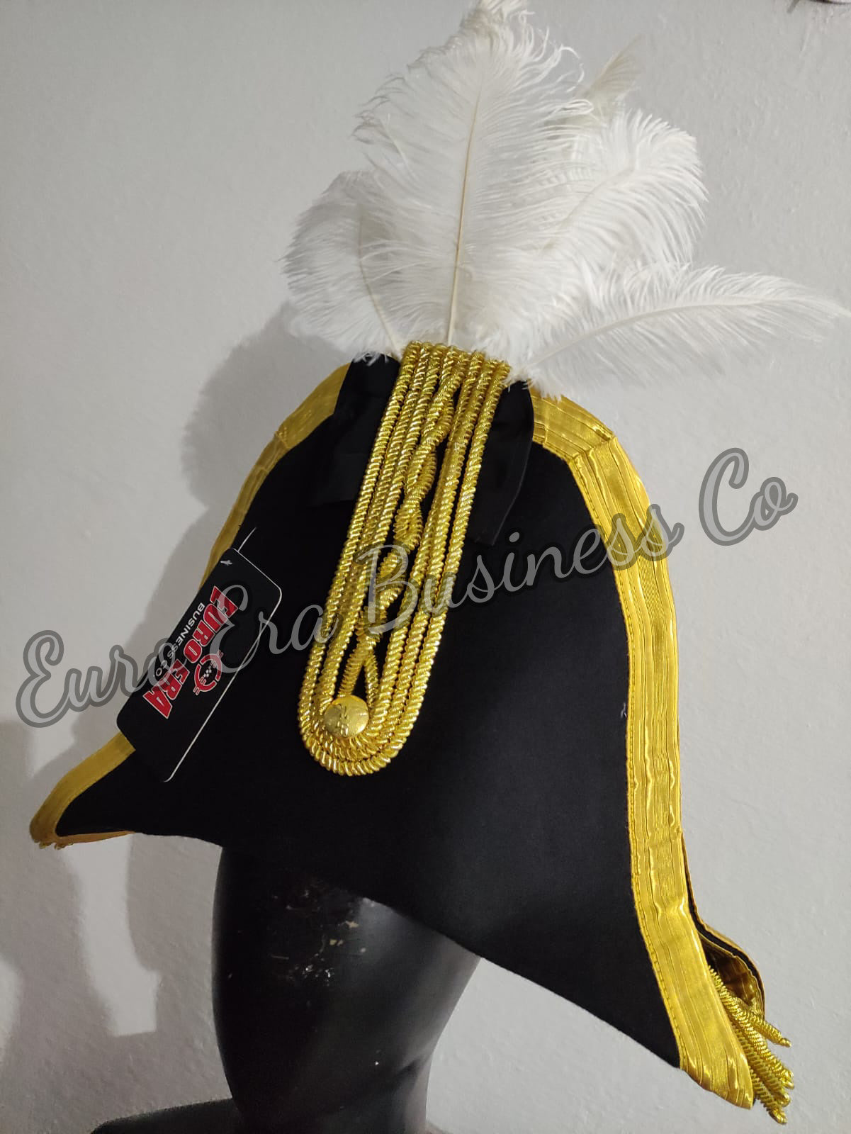 Napoleonic 17th 18th century British/Us General Senior Officers Bicorn Hat