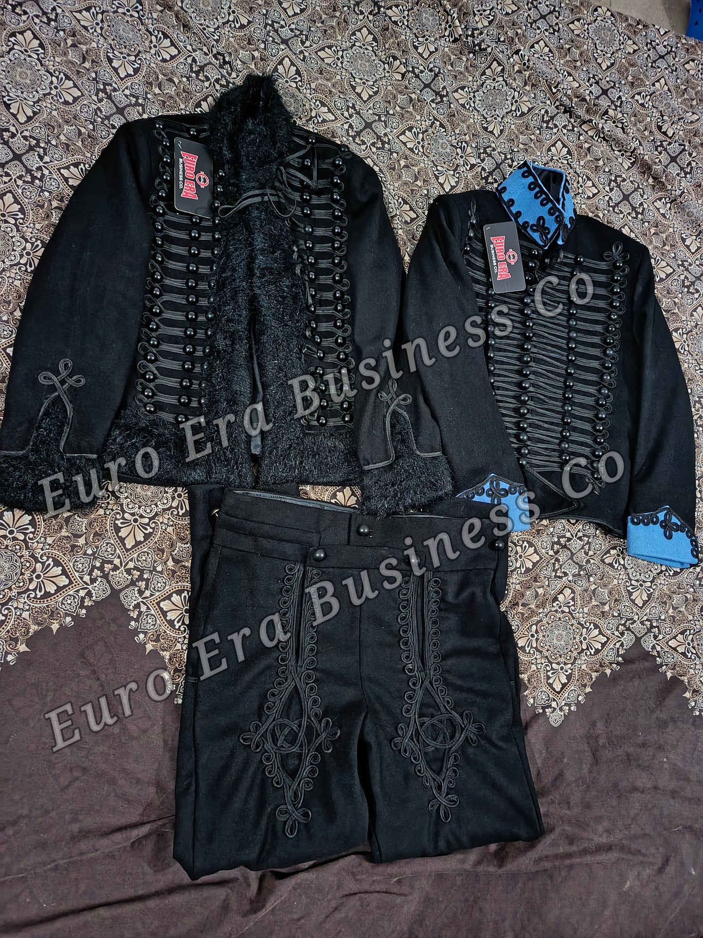 Napoleonic Brunswick of Death officer Military Hussar Jacket & Pelisse & Pantaloons