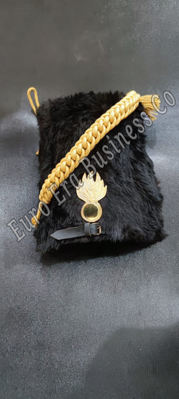 New British Grenadier Military Officer BEAR SKIN HAIR HAT WITH ACCESSORIES