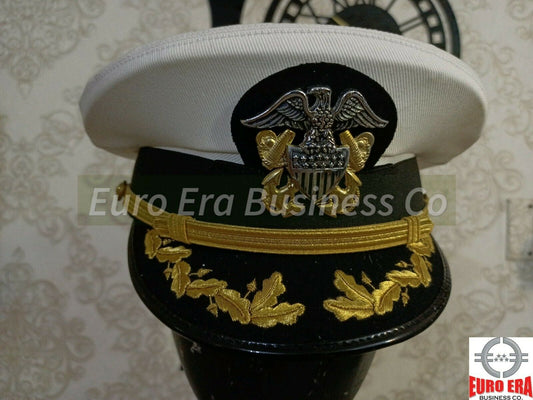 WW1 WW2 US NAVY CAPTAIN OFFICER PEAKED CAP HAT