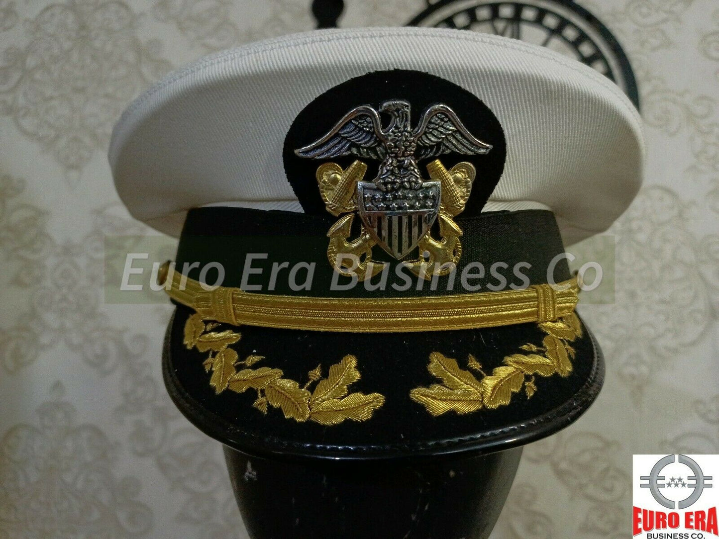 WW1 WW2 US NAVY CAPTAIN OFFICER PEAKED CAP HAT