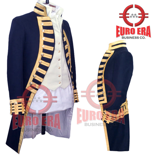 Napoleonic Regency Naval Admiral Captain Frock Coat With Waistcoat