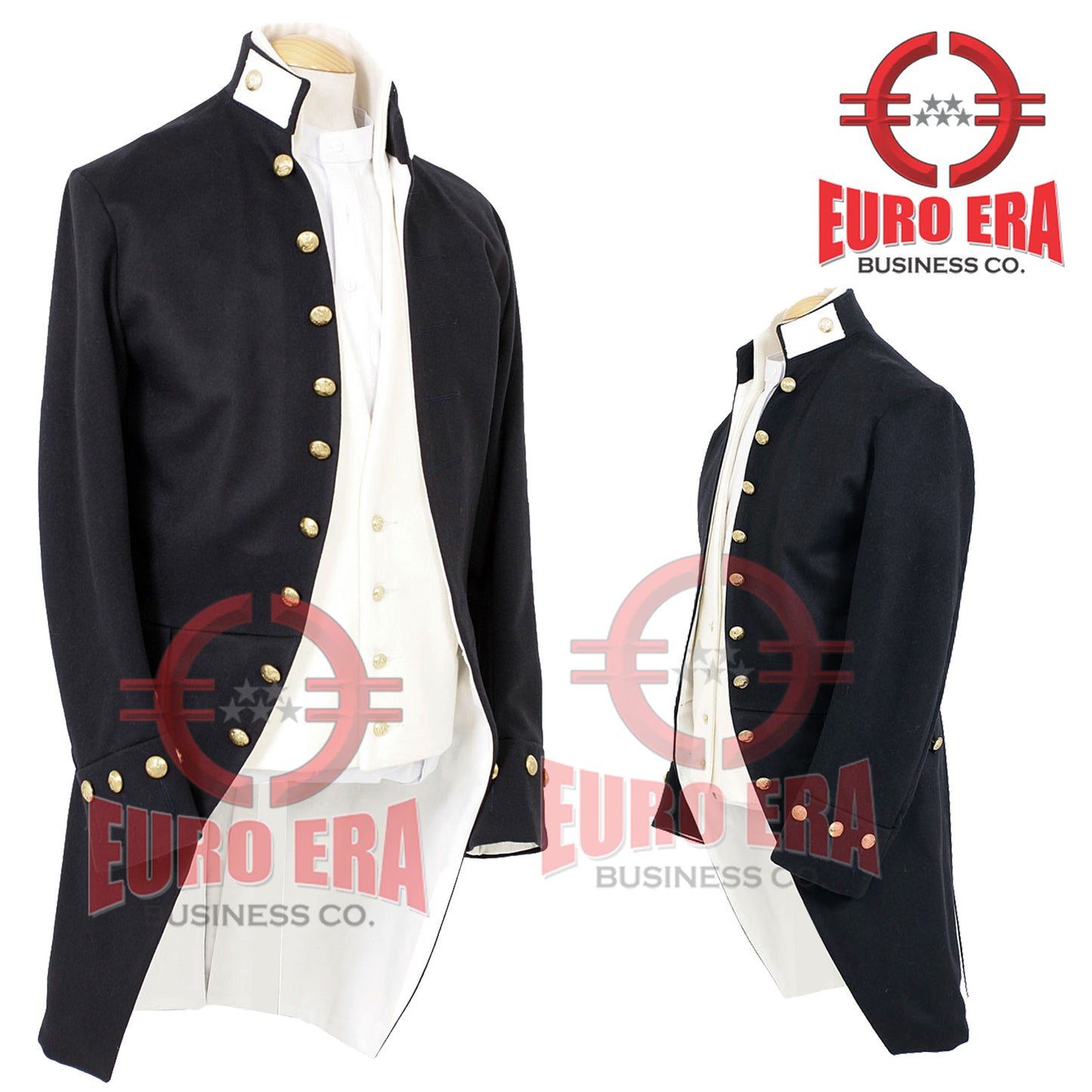 Napoleonic Regency Naval Midshipman Frock Coat With Waistcoat