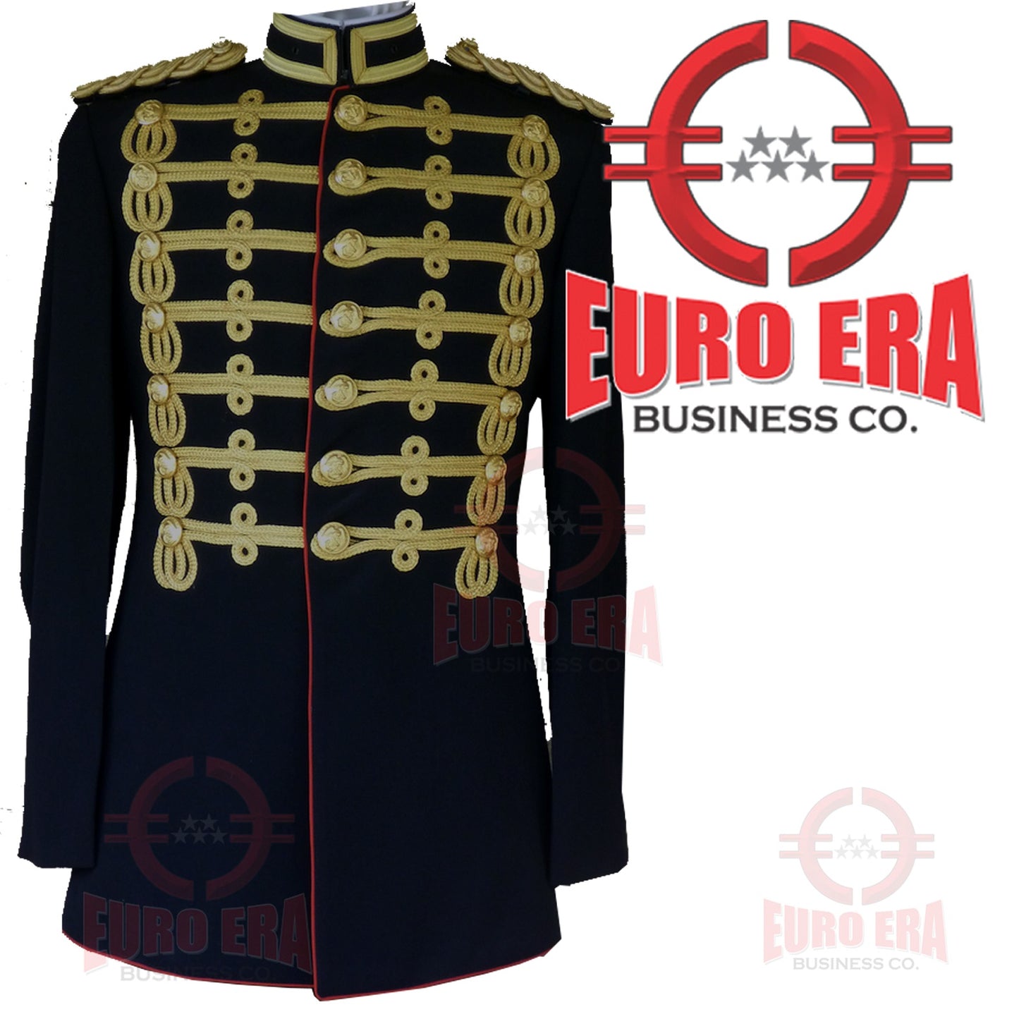 Steampunk Military Hussars Jacket With Gold Braiding