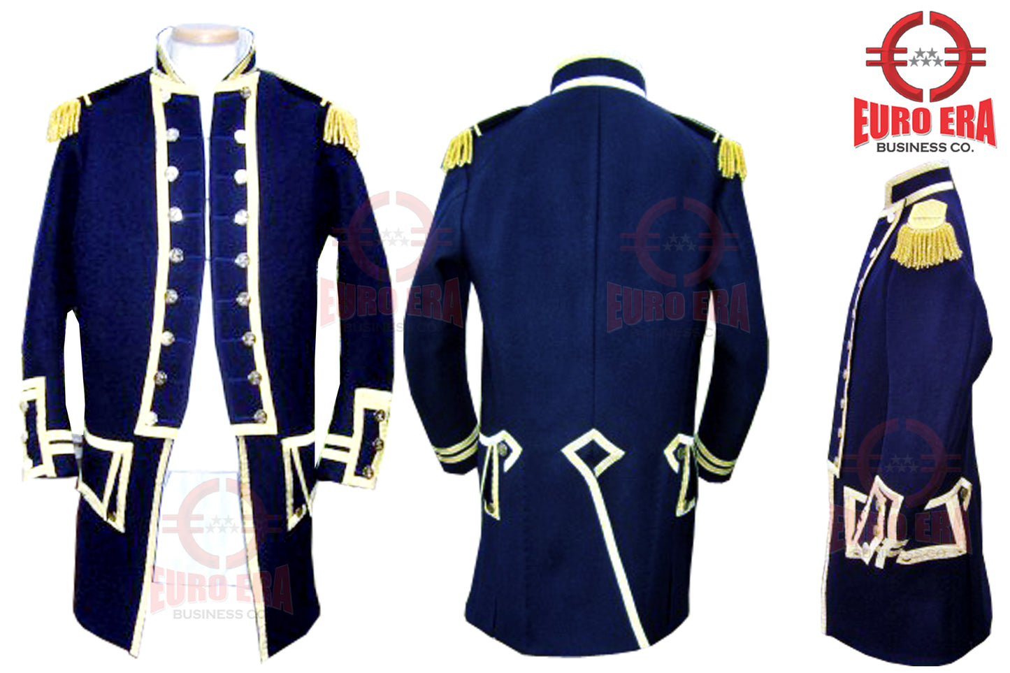 New Napoleonic Regency Naval Admiral Captain Frock Coat With Waistcoat