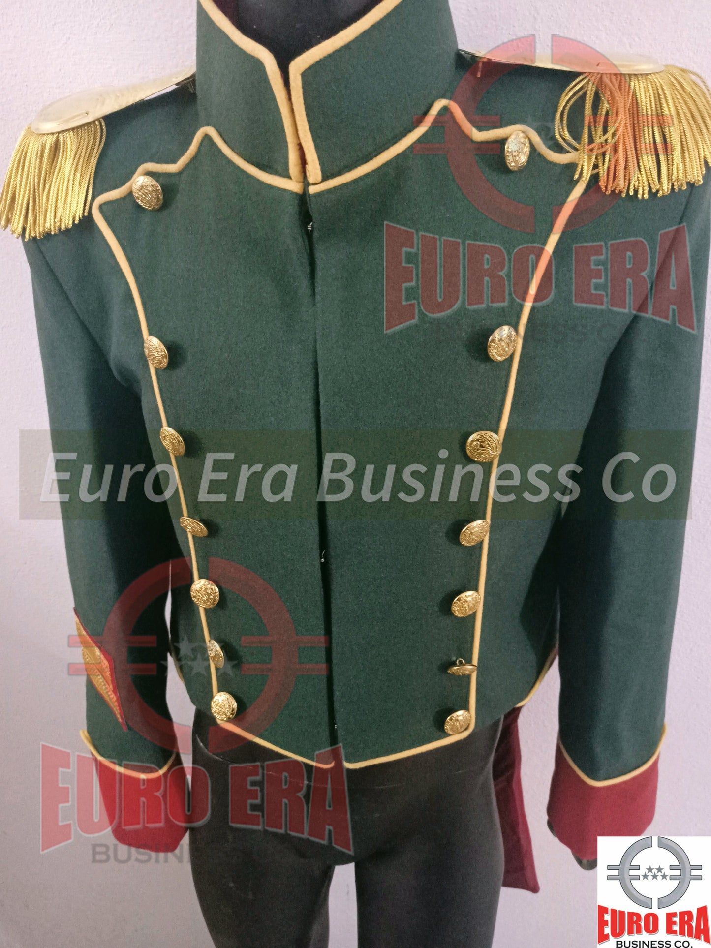 Napoleonic 1st Empire Chasseur Hunter flanker officer Tunic Jacket & Epaulette